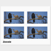 Sticker Rectangulaire Corbeau surpris (Feuille)