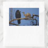 Sticker Rectangulaire Corbeau surpris (Sac)