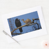 Sticker Rectangulaire Corbeau surpris (Enveloppe)