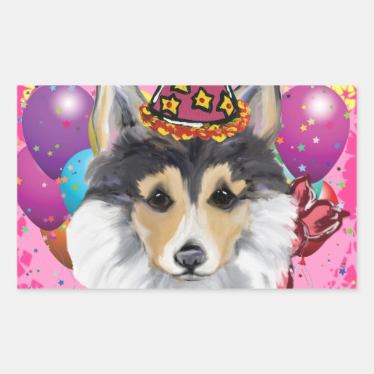 STICKER RECTANGULAIRE CORGI GALLOIS (Devant)