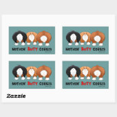 Sticker Rectangulaire Corgis à boutons (Feuille)