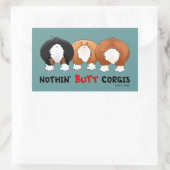 Sticker Rectangulaire Corgis à boutons (Sac)