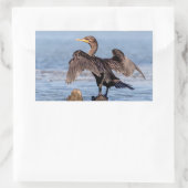 Sticker Rectangulaire Cormorant à aigrettes sur le lac Champlain (Sac)