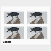 Sticker Rectangulaire Corneille et Harmonica (Feuille)