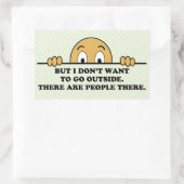 Sticker Rectangulaire Coronavirus d'anxiété sociale drôle (Sac)