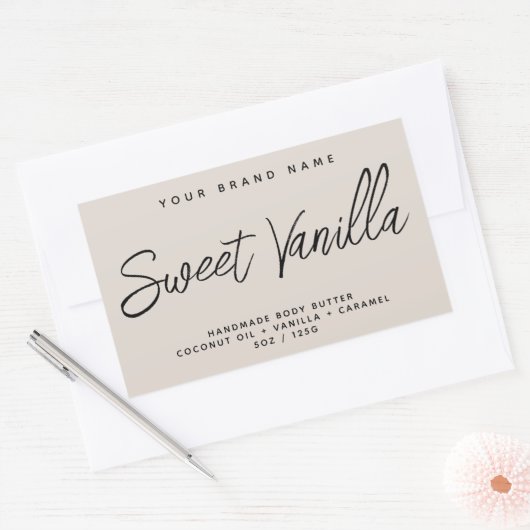 Sticker Rectangulaire Corps moderne beurre simple cosmétique élégant (Enveloppe)