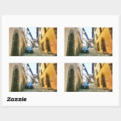 Sticker Rectangulaire Cortona Italia Toscane. (Feuille)