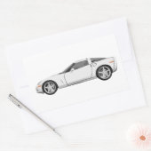 Sticker Rectangulaire Corvette blanche : (Enveloppe)