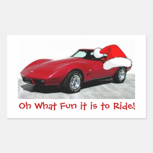Sticker Rectangulaire Corvette rouge de Noël 1979 (Devant)