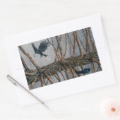 Sticker Rectangulaire Corvus Corvidae and the Cedar (Enveloppe)