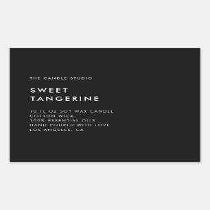 Sticker Rectangulaire Cosmétique minimaliste d'emballage noir moderne