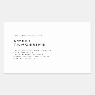 Sticker Rectangulaire Cosmétique minimaliste moderne de bougie d'emballa