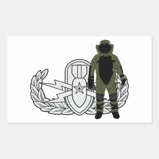 Sticker Rectangulaire Costume de bombe principal EOD (Devant)