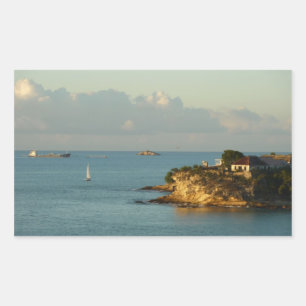 Sticker Rectangulaire Côte d'Antiguan Beau paysage marin de l'île