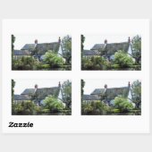 STICKER RECTANGULAIRE COTTAGE VIEIL ANGLETERRE (Feuille)