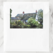 STICKER RECTANGULAIRE COTTAGE VIEIL ANGLETERRE (Sac)