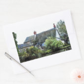 STICKER RECTANGULAIRE COTTAGE VIEIL ANGLETERRE (Enveloppe)