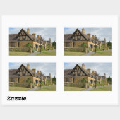 Sticker Rectangulaire Cottages à Broadway, Cotswolds rectangle autocolla (Feuille)