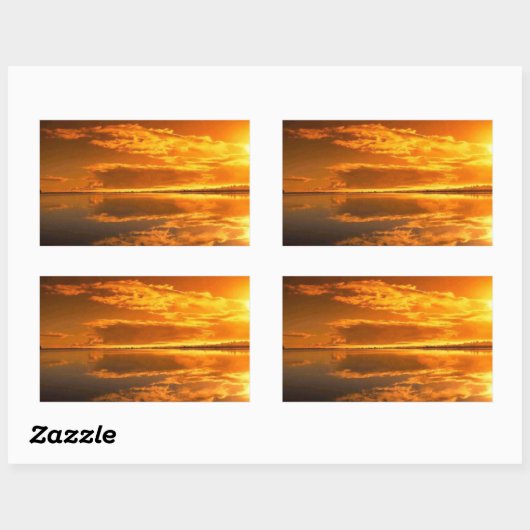 Sticker Rectangulaire Coucher de soleil (Feuille)