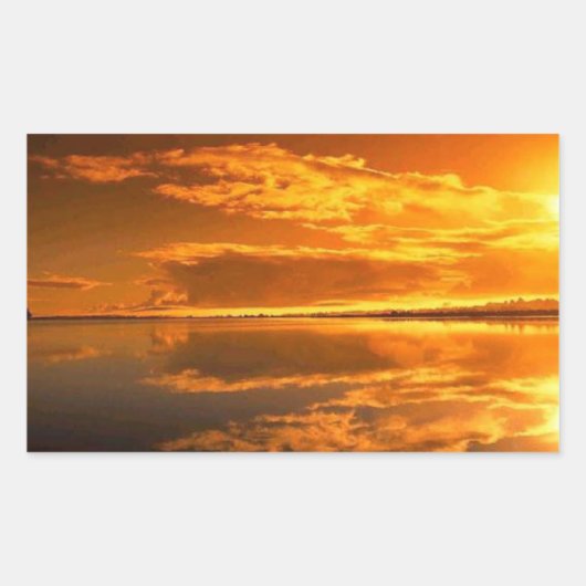 Sticker Rectangulaire Coucher de soleil (Devant)