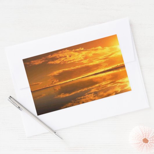 Sticker Rectangulaire Coucher de soleil (Enveloppe)