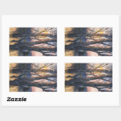 Sticker Rectangulaire Coucher de soleil (Feuille)