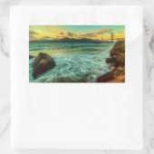 Sticker Rectangulaire Coucher de soleil à Baker Beach (Sac)