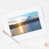 Sticker Rectangulaire Coucher de soleil bleu sur le lac (Enveloppe)