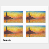 Sticker Rectangulaire Coucher De Soleil Claude Monet À Venise Art Impres (Feuille)