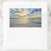 Sticker Rectangulaire Coucher de soleil d'Aruba au-dessus de la mer mobi (Sac)