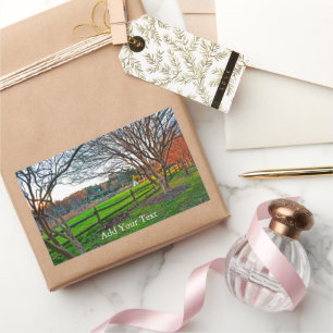 Sticker Rectangulaire Coucher de soleil d'automne par Shirley Taylor