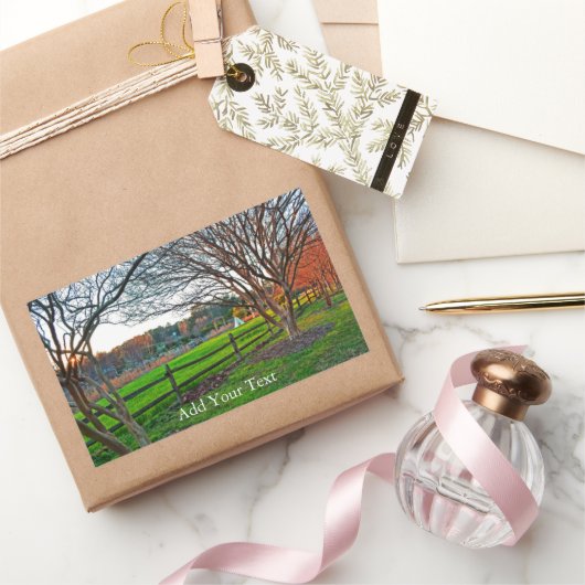 Sticker Rectangulaire Coucher de soleil d'automne par Shirley Taylor (Cadeaux)