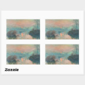 Sticker Rectangulaire Coucher de soleil de Monet sur la Seine Impression (Feuille)