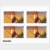 Sticker Rectangulaire Coucher de soleil du lac Pinecone (Feuille)