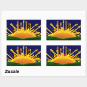 STICKER RECTANGULAIRE COUCHER DE SOLEIL ÉLECTRIQUE ! (Feuille)