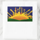 STICKER RECTANGULAIRE COUCHER DE SOLEIL ÉLECTRIQUE ! (Sac)