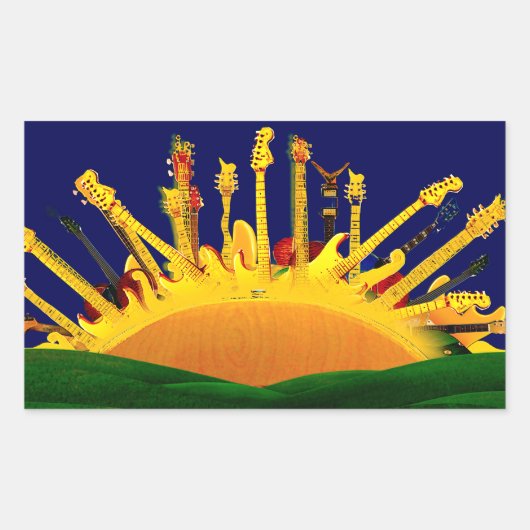 STICKER RECTANGULAIRE COUCHER DE SOLEIL ÉLECTRIQUE ! (Devant)