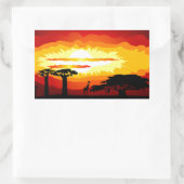 Sticker Rectangulaire Coucher de soleil en Afrique (Sac)