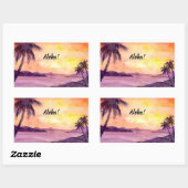 Sticker Rectangulaire Coucher de soleil en tropiques par Farida Greenfie (Feuille)