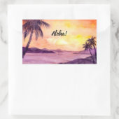 Sticker Rectangulaire Coucher de soleil en tropiques par Farida Greenfie (Sac)