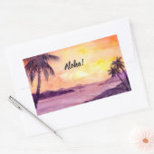 Sticker Rectangulaire Coucher de soleil en tropiques par Farida Greenfie (Enveloppe)