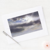 Sticker Rectangulaire Coucher de soleil sur la peinture d'aquarelle du l (Enveloppe)