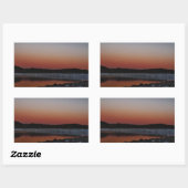 Sticker Rectangulaire Coucher de soleil sur le lac Arrowhead (Feuille)