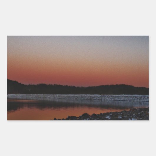 Sticker Rectangulaire Coucher de soleil sur le lac Arrowhead (Devant)