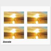 Sticker Rectangulaire Coucher de soleil sur le lac Arrowhead (Feuille)