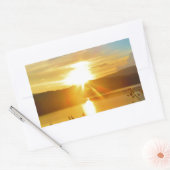 Sticker Rectangulaire Coucher de soleil sur le lac Arrowhead (Enveloppe)