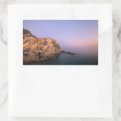 Sticker Rectangulaire Coucher de soleil sur le village de Manarola dans  (Sac)