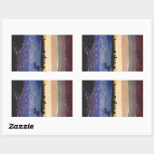 Sticker Rectangulaire Coucher de soleil sur Miami (Feuille)