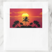 Sticker Rectangulaire Coucher de soleil tropical (Sac)