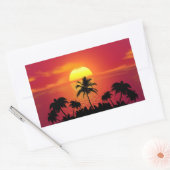 Sticker Rectangulaire Coucher de soleil tropical (Enveloppe)